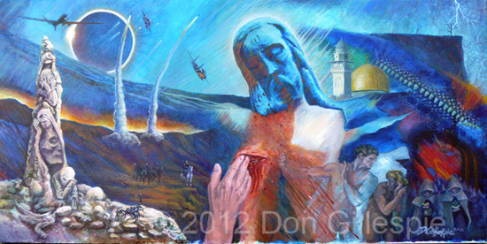 Operation Pillar of Defense, Jerusalem, apocalypse, Don Gillespie Painting
